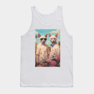 Retro Futuristic Cats Tank Top